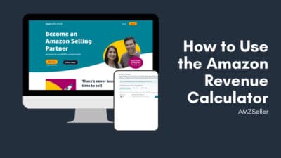 Amazon-Seller-Program-UK-website-and-calculator A computer and a tablet showing the Amazon Seller Program UK website and calculator